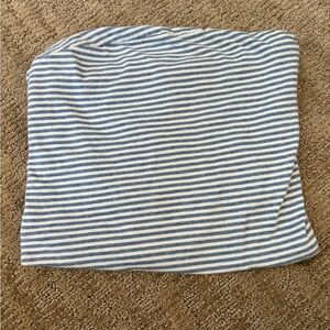 Brandy Melville Light Blue and White Striped Tube Top